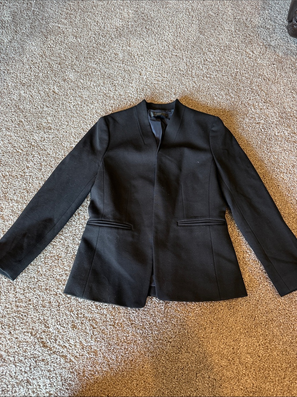 J. Crew Black Collarless Tailored Blazer